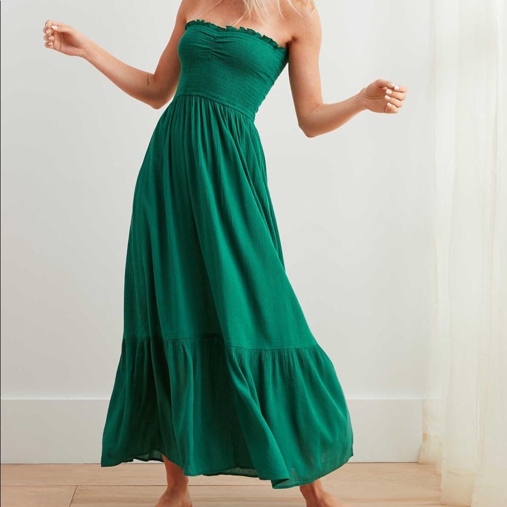 Aerie Smocked Midi Dress
